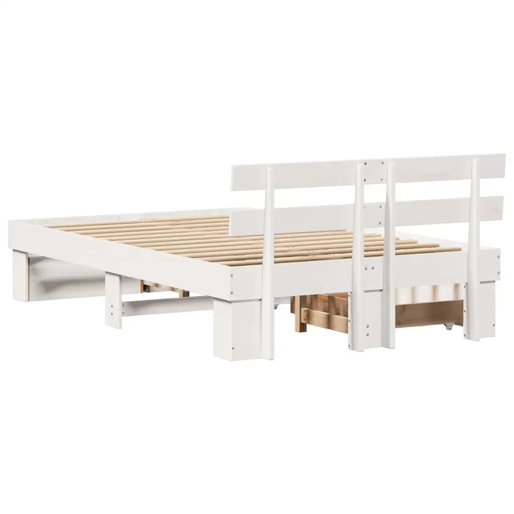 Struttura del letto Bianco 135 x 190 cm Pino massello 3382284