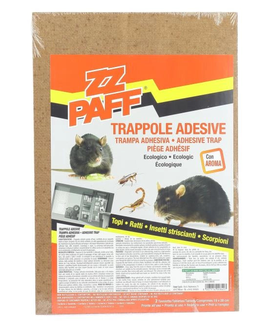 ZZ PAFF TRAPPOLE ADESIVE PER TOPI IN SET DA 2 PEZZI