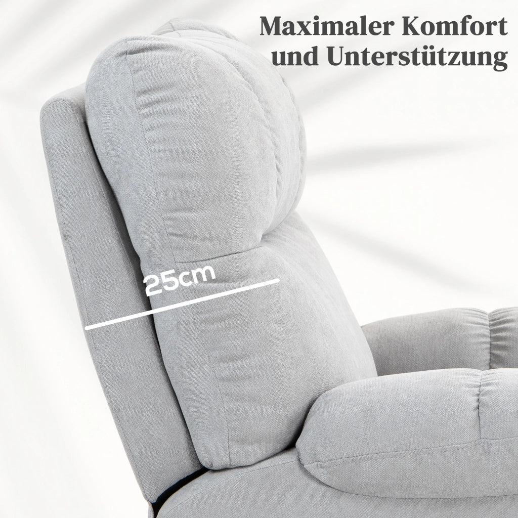 Poltrona Relax Alzapersona ¨C Xylo ¨C Reclinabile Elettrica con Telecomando Grigio Chiaro 144x91x88