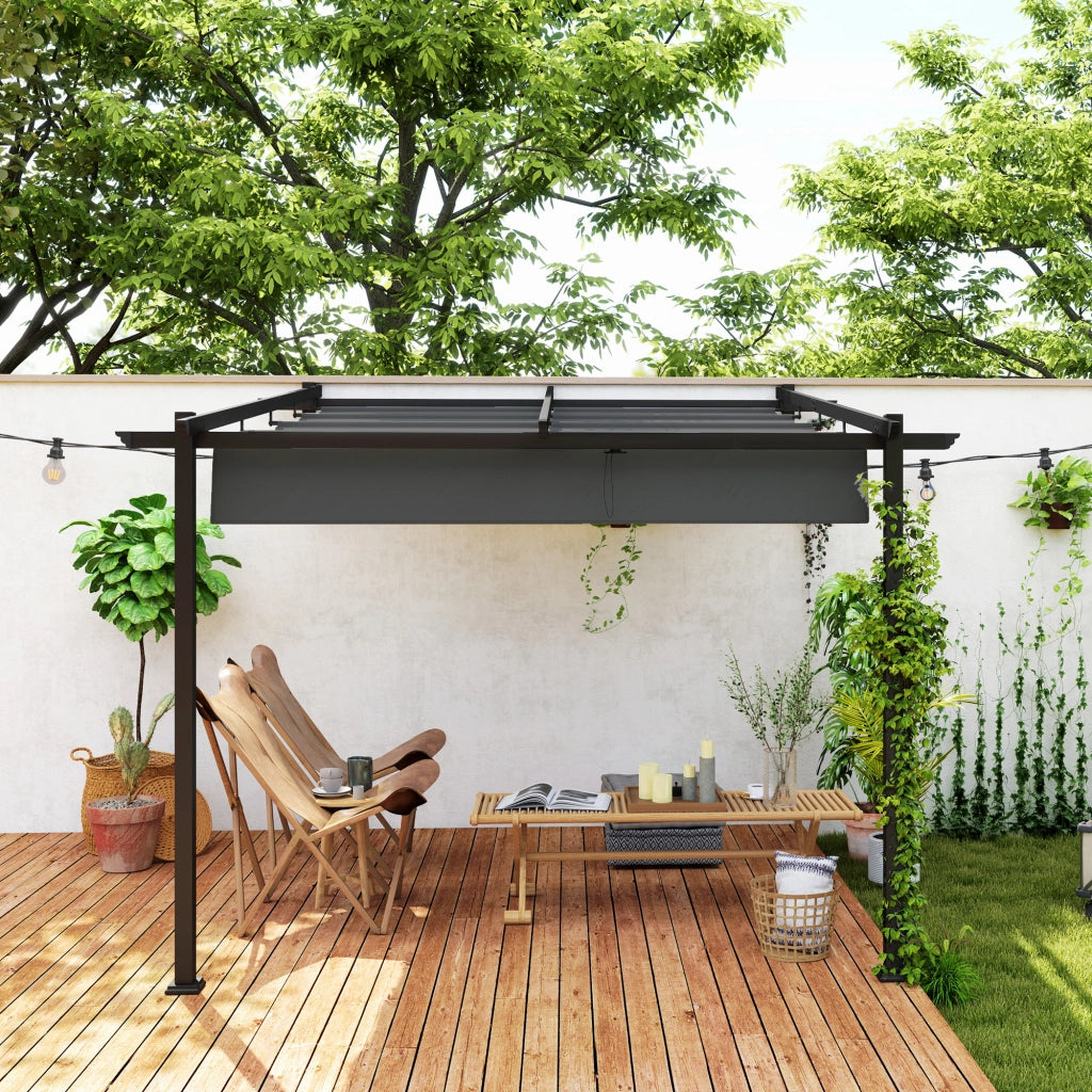 Pergola 3x3 m ¨C zephmum ¨C per giardino terrazza colore grigio scuro