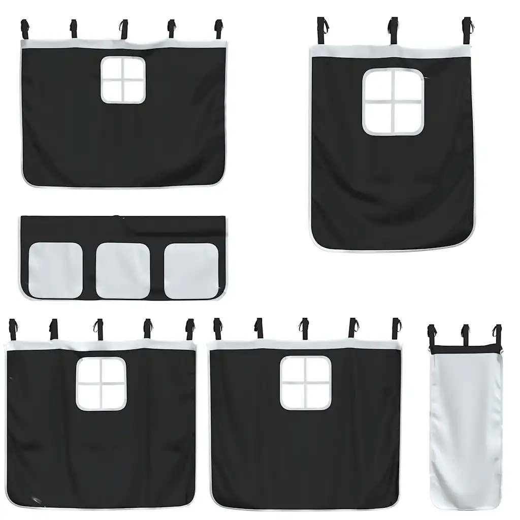 Letto a Castello senza Materasso Bianco e Nero 90x190cm in Pino 3283940