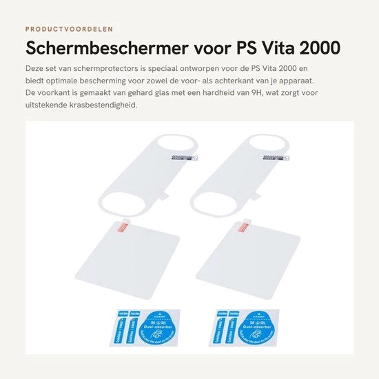 Protezione schermo 9H per vetro resistente - Kit protezione schermo - PS Vita 2000 - Retrofilm - Protezione ultraduratura - Resistente graffi - Protezione schermo