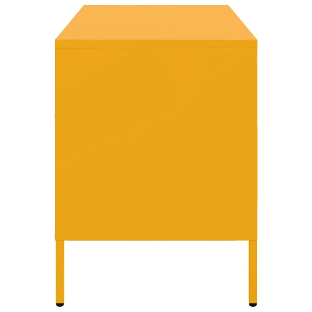 Mobile TV multimediale scaffale TV credenza mobile TV sala da pranzo soggiorno camera da letto 2 pezzi giallo senape 68 x 39 x 50,5 cm acciaio giallo 02_0028634