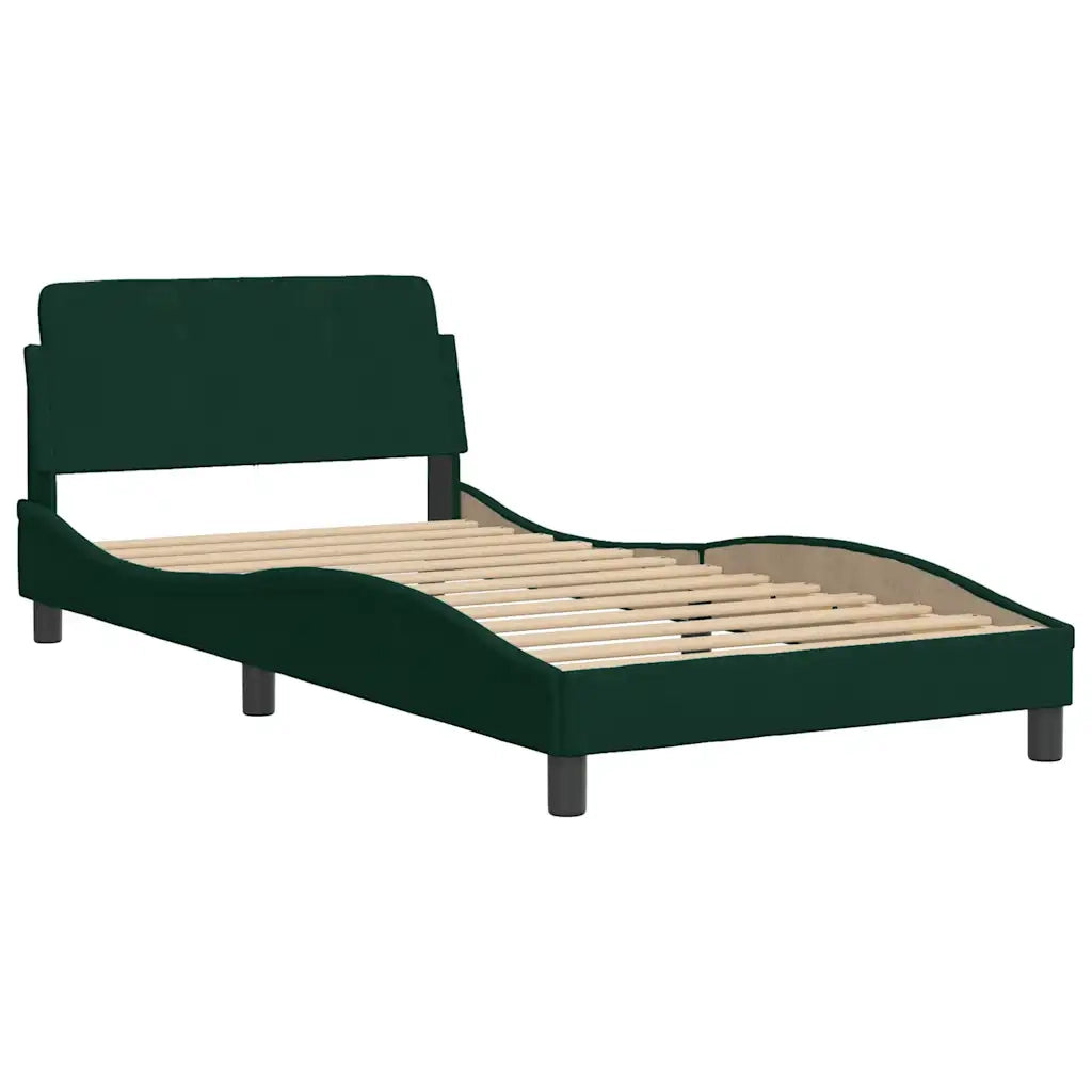 vidaXL Giroletto senza Materasso Verde Scuro 100x200 cm in Velluto