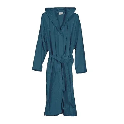 Accappatoio turchese 100% cotone taglia M con tasche cappuccio e cintura