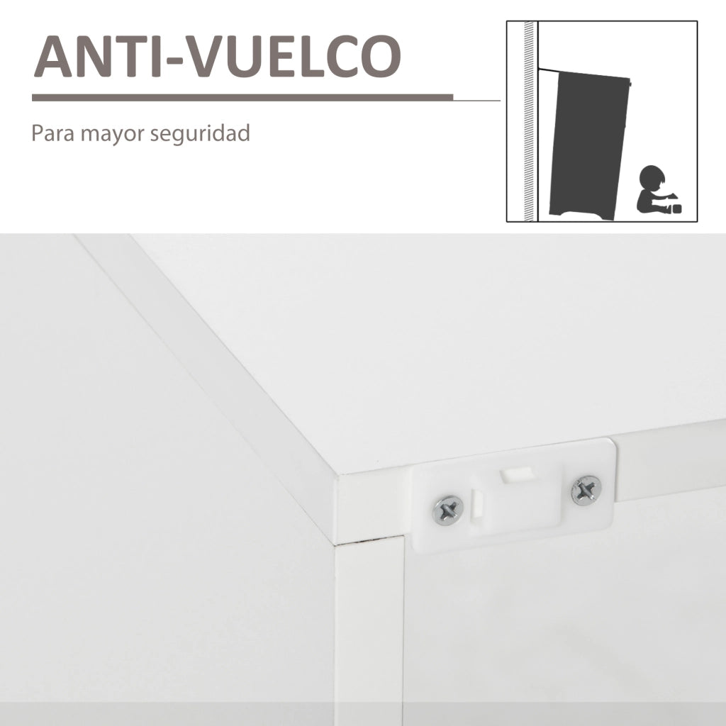 Mobile Buffet con Luci LED ¨C Xylo ¨C Bianco Lucido con Telecomando 97x35x83 cm