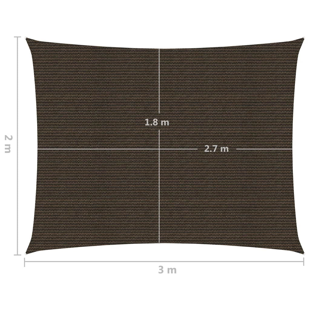 Vela ombreggiante 160 g/m² marrone 2 x 3 m HDPE 02_0009140