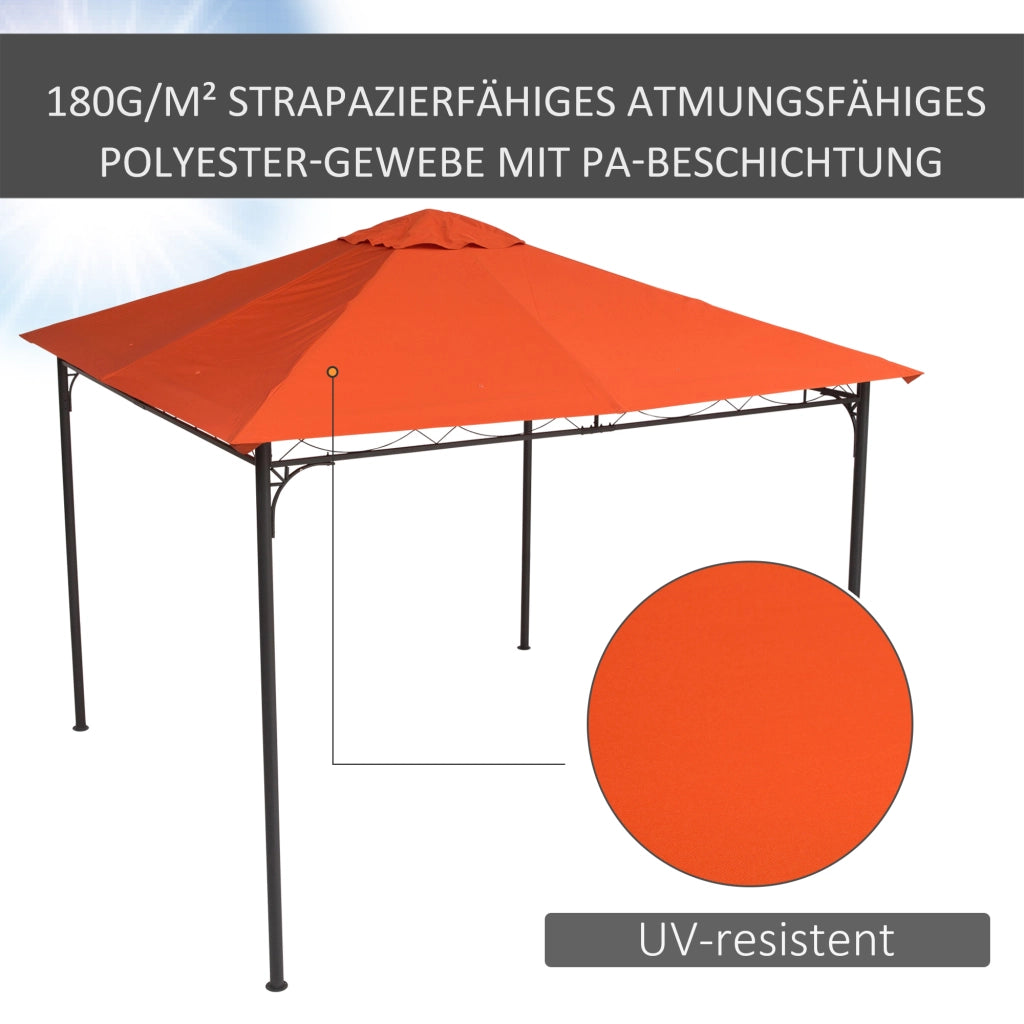 COPERTURA DI RICAMBIO PER GAZEBO 298x295 cm Arancione in Poliestere