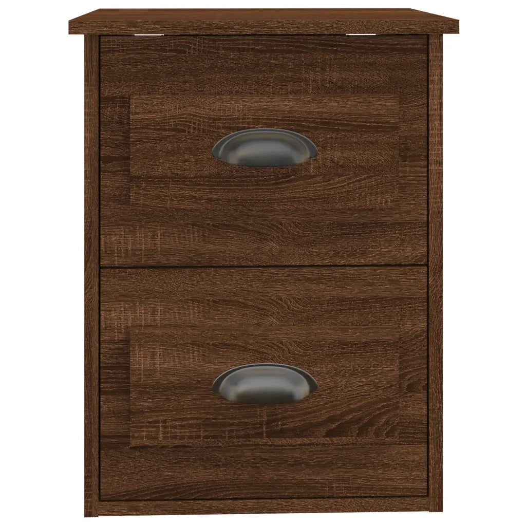 Comodini a Parete 2 pz Rovere Marrone 41,5x36x53 cm 816407
