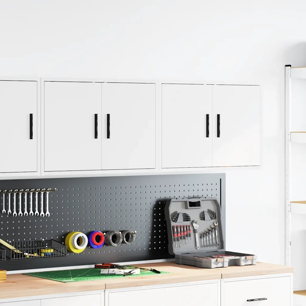 Pensili per Garage 2 pz Bianco in Legno Multistrato CFW5007127