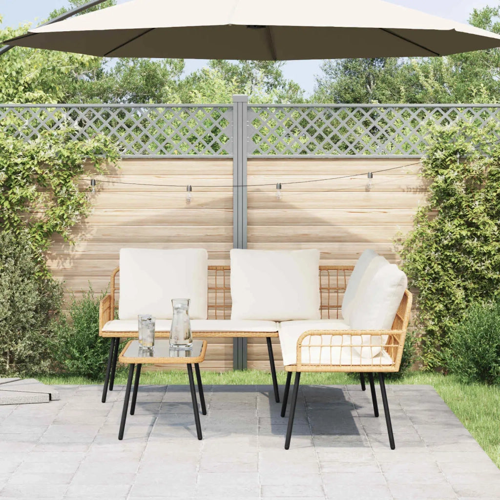 Set Divano da Giardino con cuscino 2 pcs Naturale polyrattan 3328649