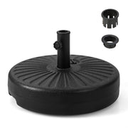 Base ombrellone rotonda riempibile da 50cm adatta a ombrelloni con palo 38/48 mm, Pesi per ombrellone Nero-Basi per ombrellone