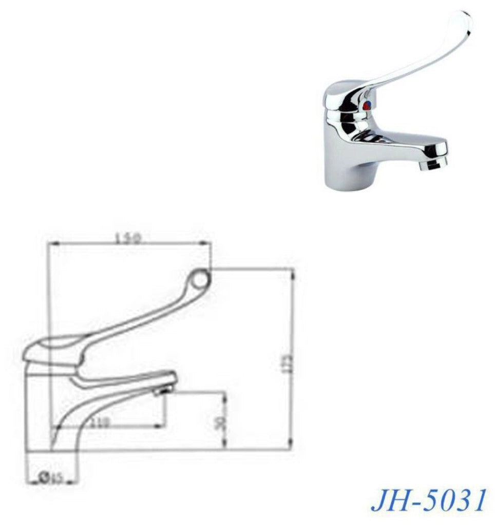 RUBINETTO MISCELATORE CROMATO CASA BAGNO LAVABO LAVANDINO KIT MONTAGGIO JH-5031
