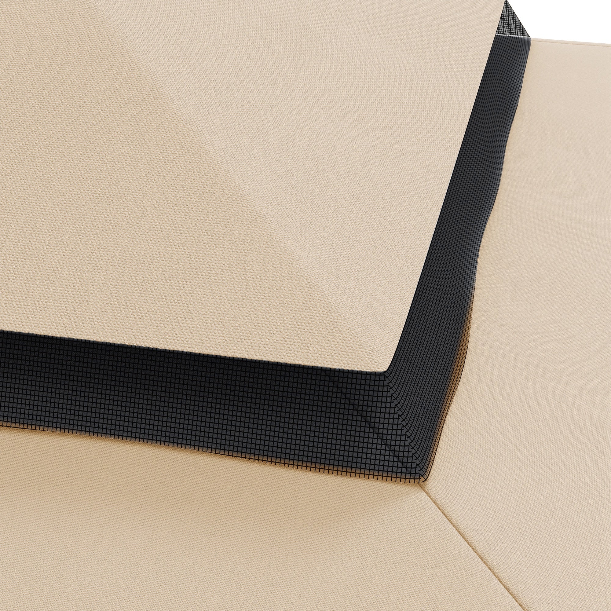 Tetto per Gazebo 3x4 m a 2 Livelli con 8 Fori di Drenaggio in Poliestere Bianco Crema