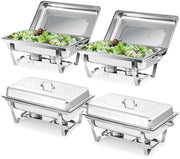 Contenitore di Servizio per Cibi Caldi 8,5L - Acciaio Inossidabile - Set di Servizio per Cibi Caldi - Contenitori per Cibi Caldi - Lampada per Cibi Caldi - Ideale per Catering - Servizio per Cibi Caldi