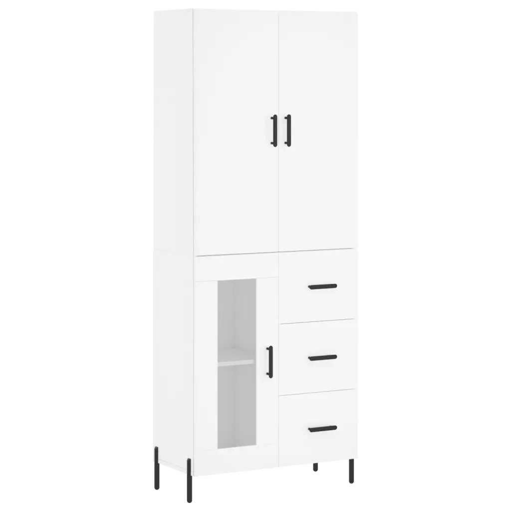 Credenza Bianca 69,5x34x180 cm in Legno Multistrato 3195963