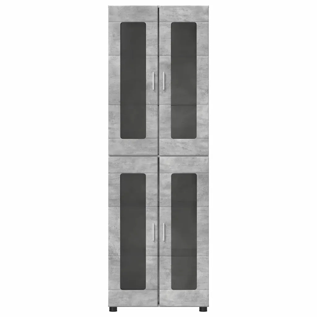 Credenza | Madia | Buffet da pranzo | Armadio da pranzo con lo scaffale FLORIN Grigio cemento 60 x 35 x 182 cm