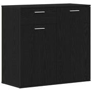 Credenza | Madia | Buffet da pranzo | Armadio da pranzo Rovere Nero 80x36x75 cm in Legno Multistrato