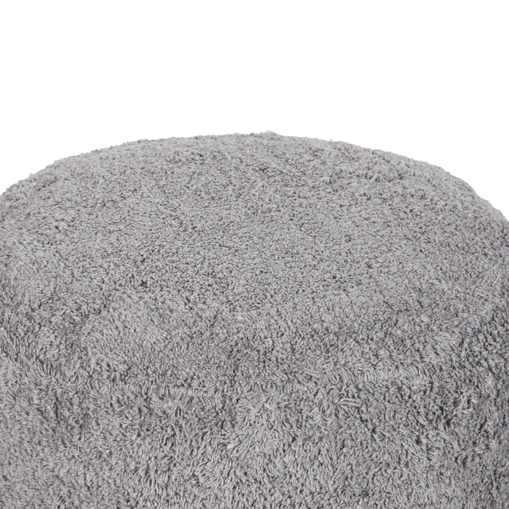 Pouf grigio in cotone 50 x 35 cm Seduta decorativa fatta a mano in stile moderno Boho Soggiorno Camera da letto