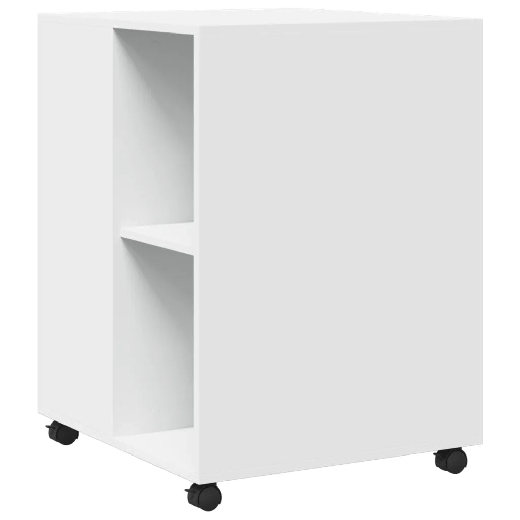 Tavolino con Ruote Bianco 55x60x78 cm in Truciolato
