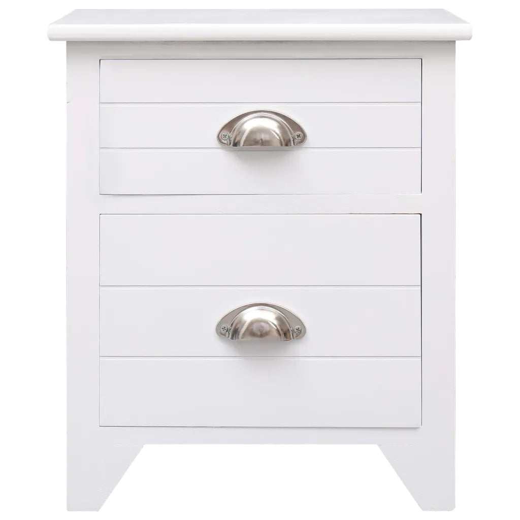 Comodino Bianco 38x28x45 cm in Legno di Paulownia cod mxl 30198