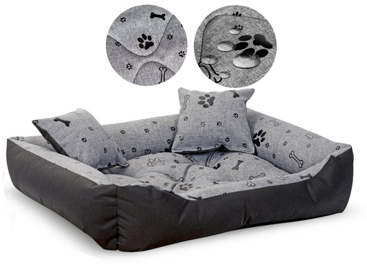 AIO FACTORY Letto per cani impermeabile 75x65cm Ossa nere