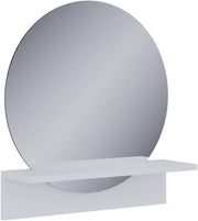 Specchio bagno Elyra, Bianco, 50 x 54.5 cm con ripiano, adatto al montaggio a parete per l'uso quotidiano