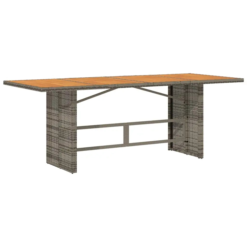 Set da Pranzo per Giardino 7 pcs Grigio polyrattan