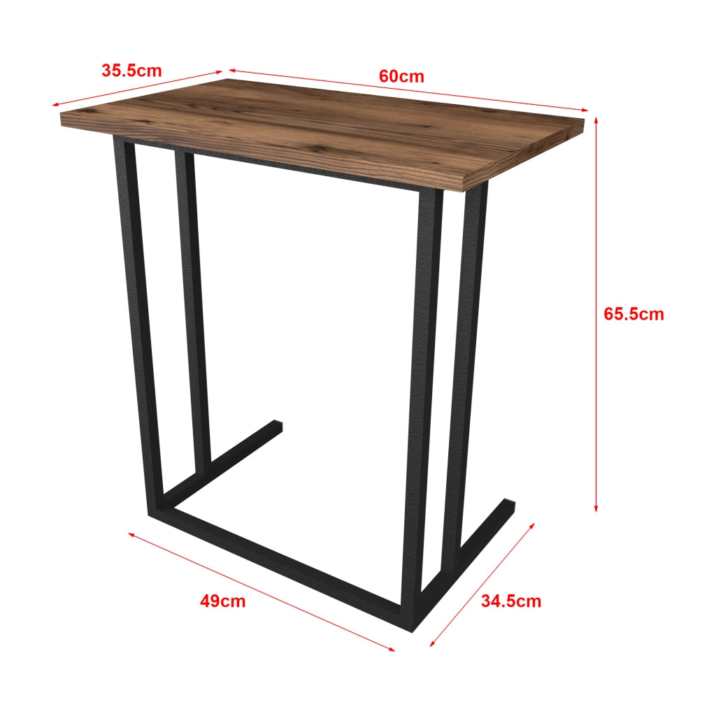 Tavolino Laterale 'Högsby' Tavolino Basso con Piano di Appoggio per Notebook Consolle da Divano - Effetto Rovere Antico [en.casa]