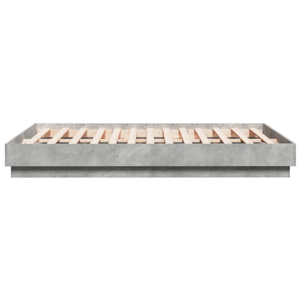 Letto matrimoniale | Letto per adulti | Giroletto Grigio Cemento 120x190 cm in Legno Multistrato