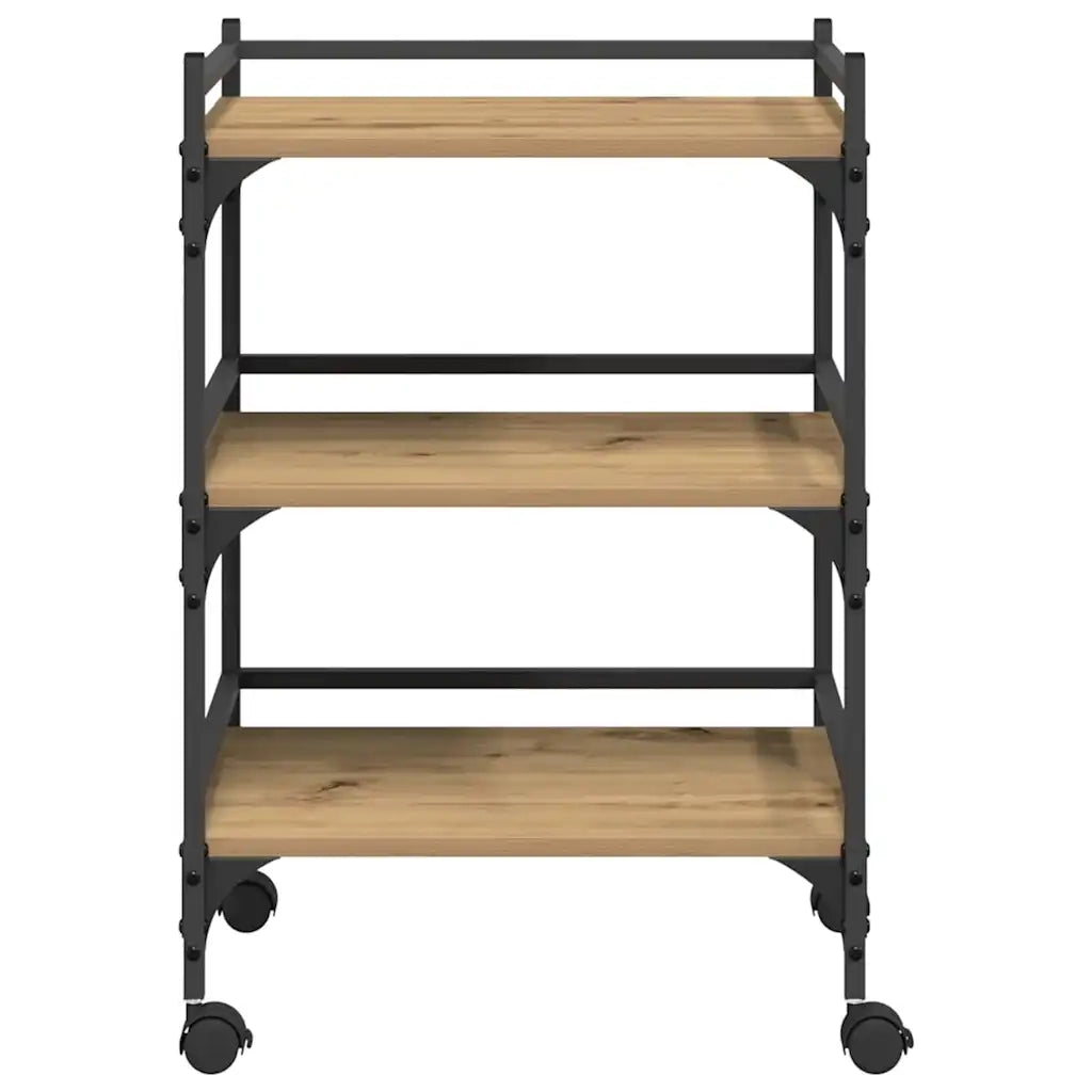 Carrello da Cucina-Scaffale per Cucina Rovere artigianale 50 x 35 x 75.5 cm