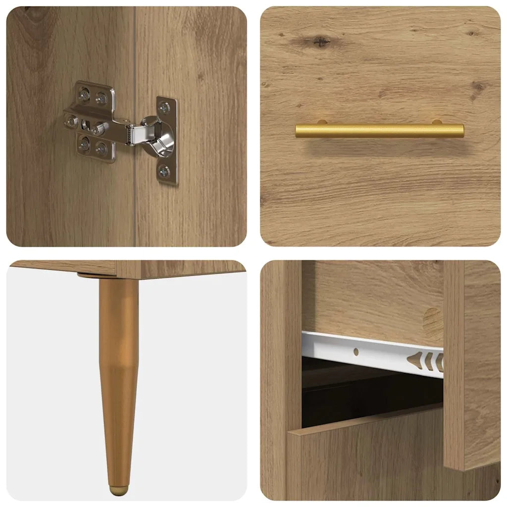 Credenza-Buffet-Armadio da cucina Rovere artigianale 69,5 x 34 x 90 cm Legno multistrato 476261