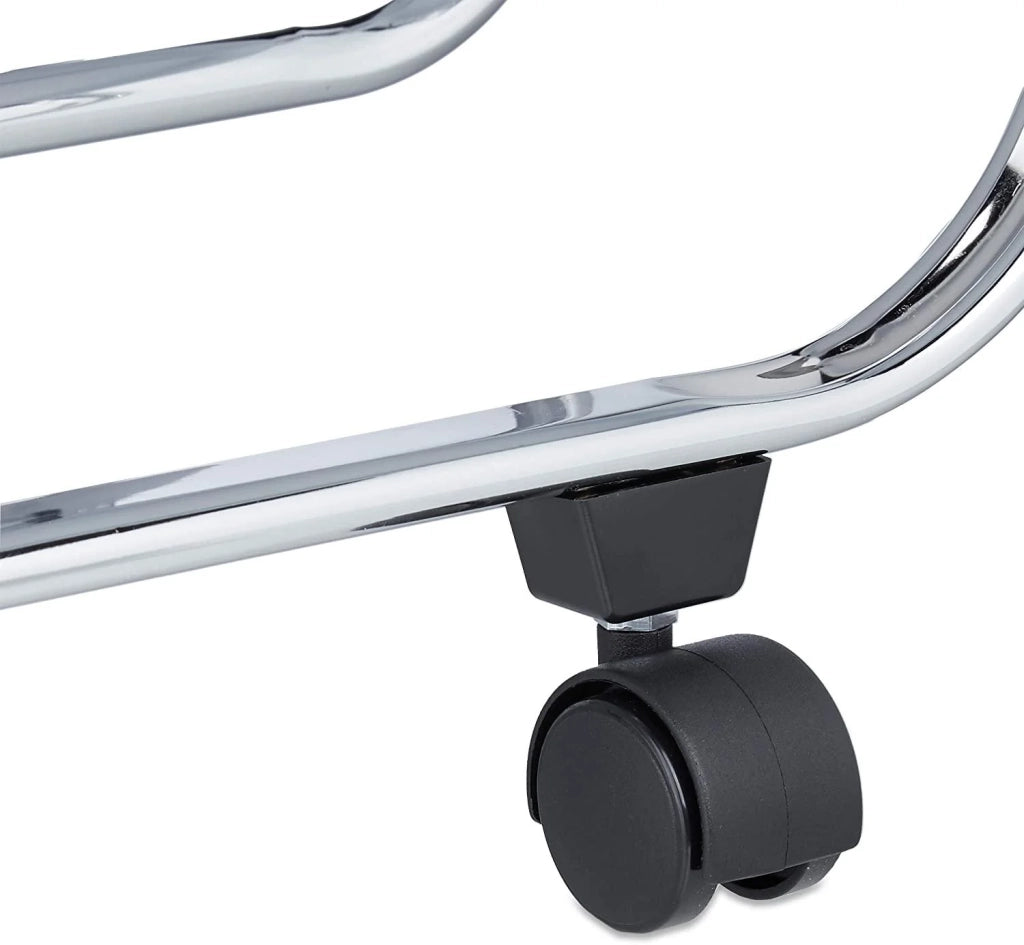 Carrello da cucina pieghevole con ruote 2 ripiani metallo nero 13_0000890_2