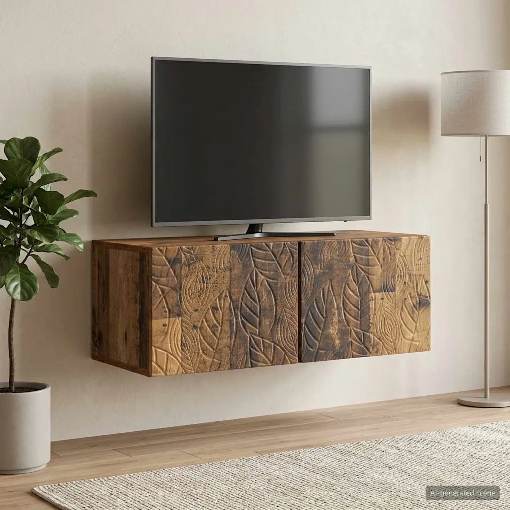 Mobile Porta TV da Muro 78,5 x 31 cm Legno antico 898893