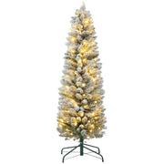 Albero di Natale Artificiale 150 cm con Luci LED ¨C Minimal ¨C Verde e Bianco