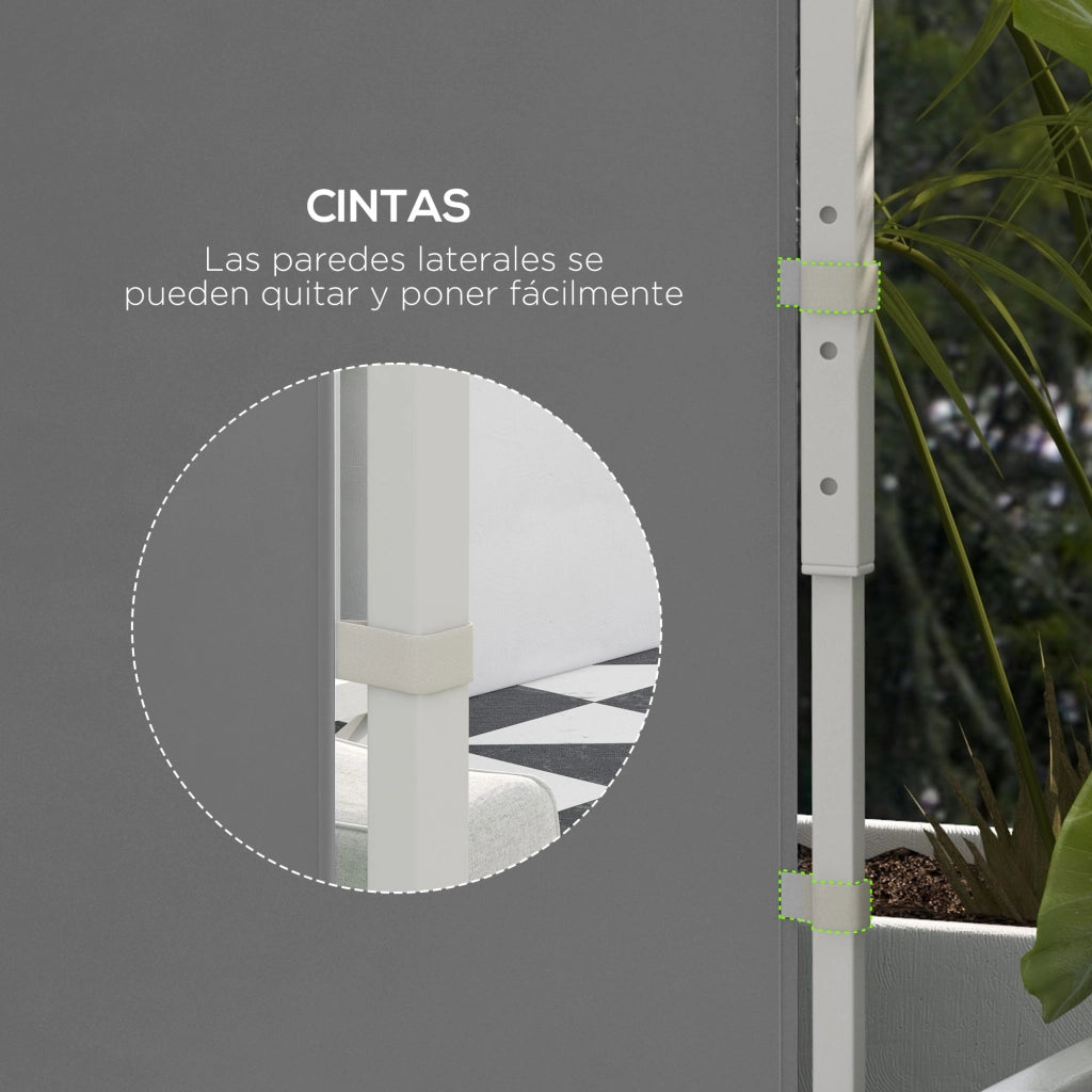 Pannelli Laterali per Gazebo 300x200 cm con Finestra e Porta ¨C zephmum ¨C Grigio