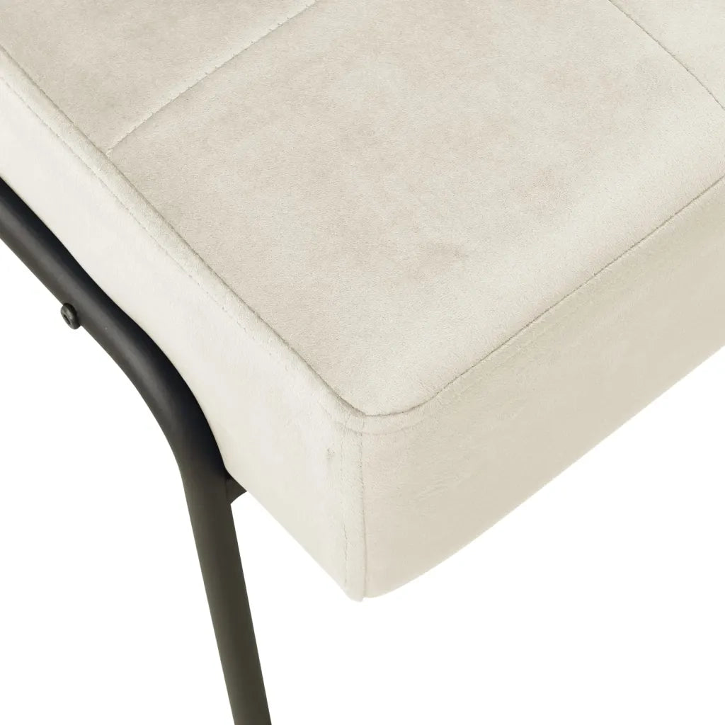 Poltrona Relax 65x79x87 cm Bianco Crema in Velluto 325779