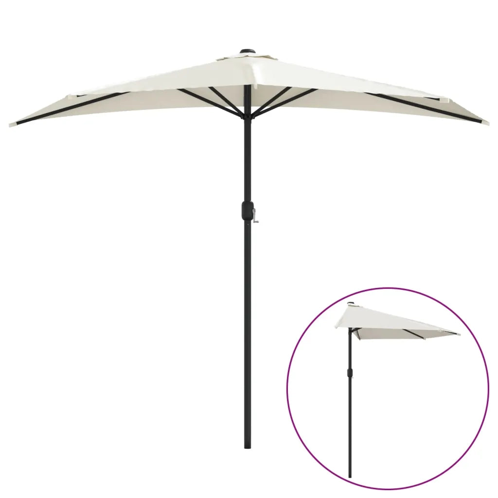 Ombrellone Balcone Palo in Alluminio Sabbia 270x144 cm a Metà 44587