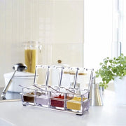 Set di 4 contenitori per erbe, set di contenitori trasparenti per sale e spezie, contenitori di conservazione per sale, pepe, paprika, curry.