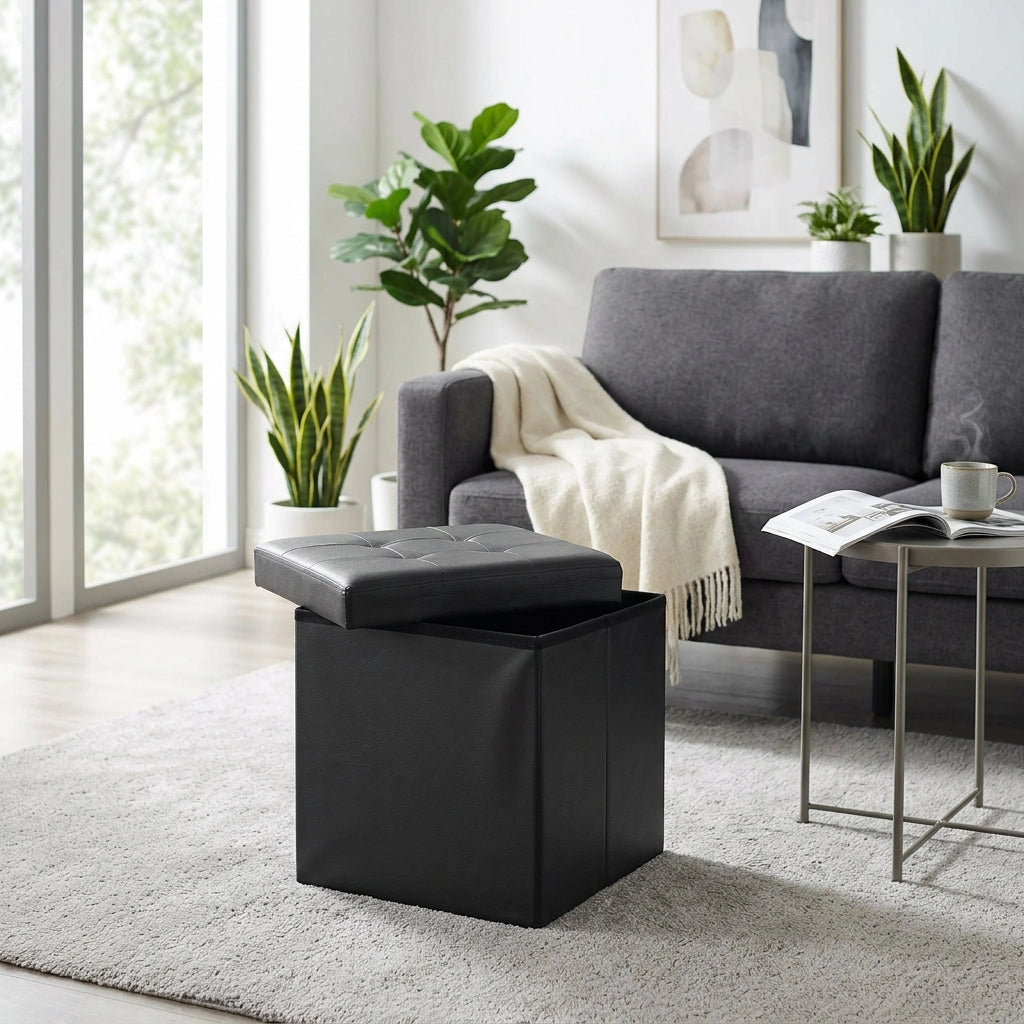 Pouf contenitore in similpelle - MADDOX