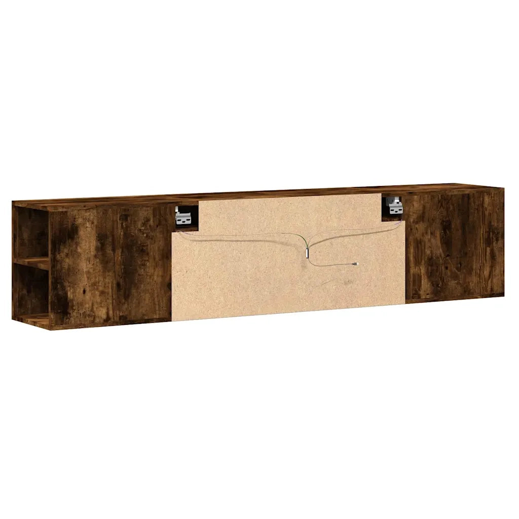 vidaXL Mobile TV a Parete con LED Rovere Fumo 180x31x39,5 cm