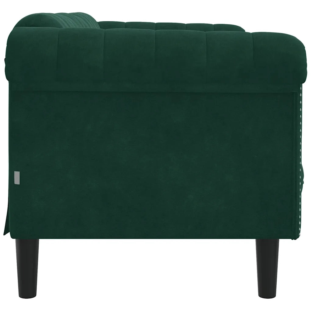 Divano | Divano da soggiorno | Sofa a 2 Posti Verde Scuro in Velluto