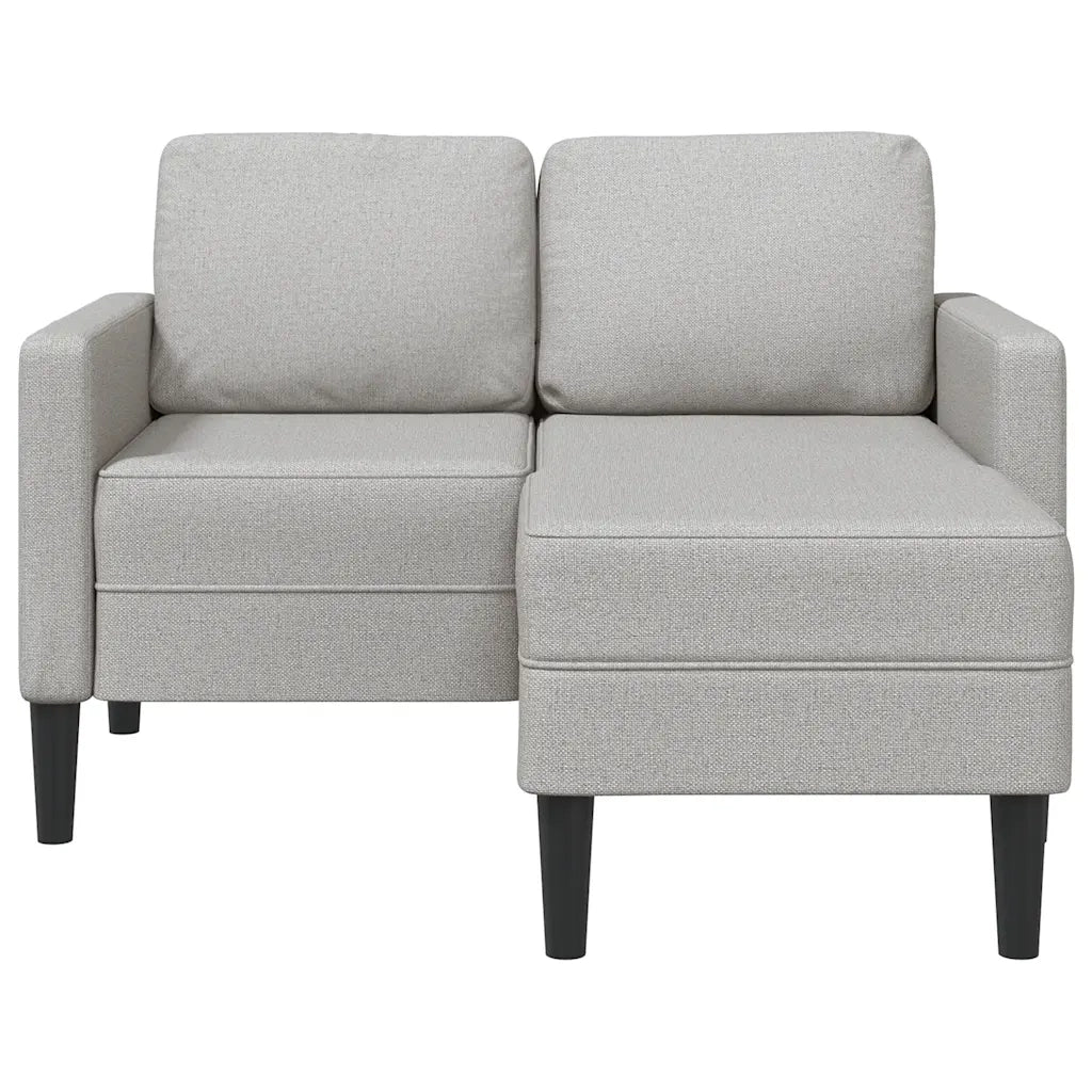 Divano 2 Posti con Chaise a L Grigio Nuvola 125 cm in Tessuto 4107067