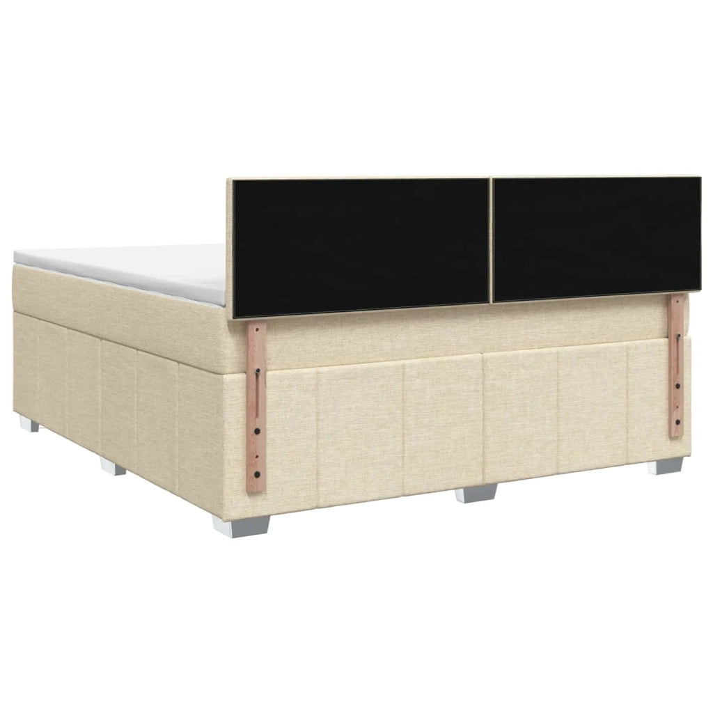 Letto box spring con materasso Crema 140 x 200 cm Tessuto 3451232