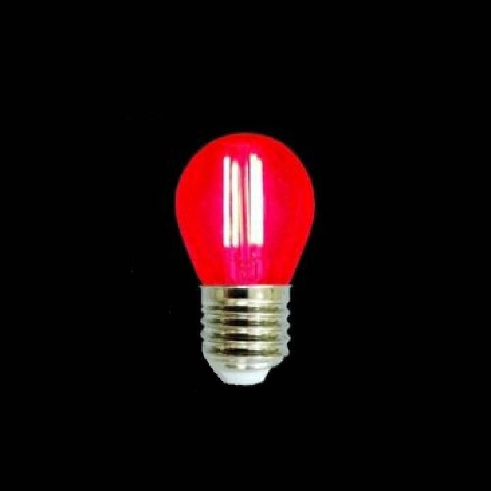 Trade Shop - Lampadina Led A Filamento G45 Attacco E27 4w A Globo Luce Colorata Rosso G45a-tr -