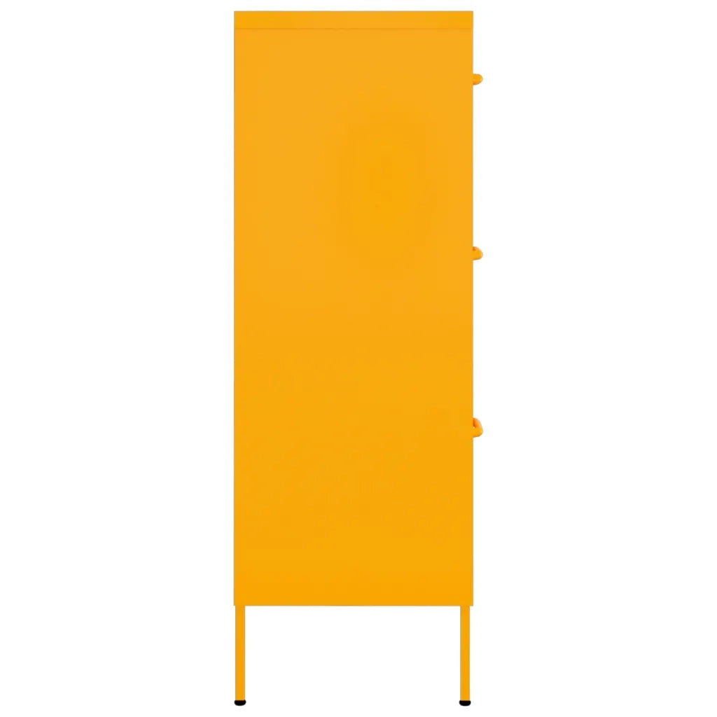 Cassettiera Giallo Senape 80x35x101,5 cm in Acciaio 336146