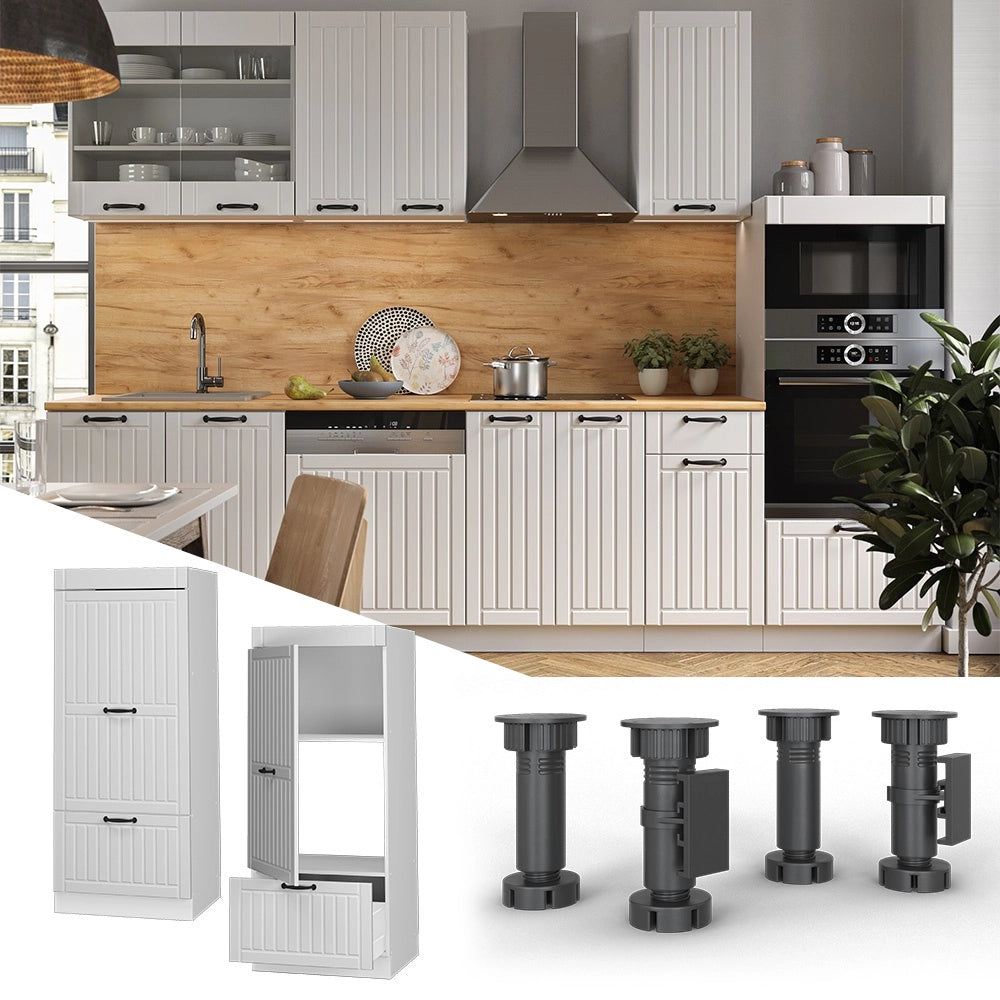 Mobile cucina microonde Fame-Line Bianco rustico/Bianco 60 cm Vicco