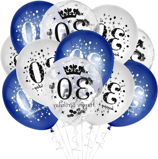 Decorazione di compleanno con pallone blu da 30 cm - Decorazione festiva per compleanni