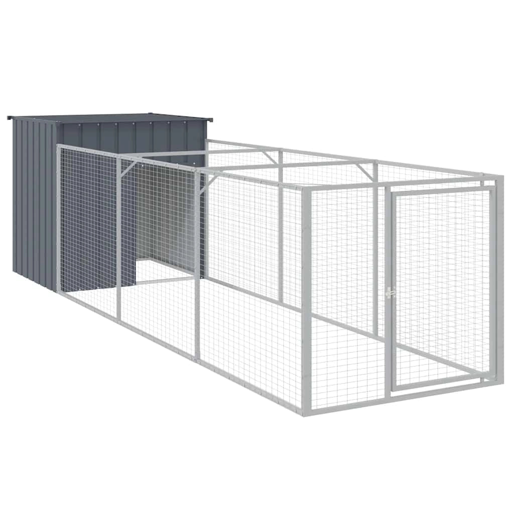 Cuccia per cani con cortile 110 x 405 x 110 cm antracite 02_0043465