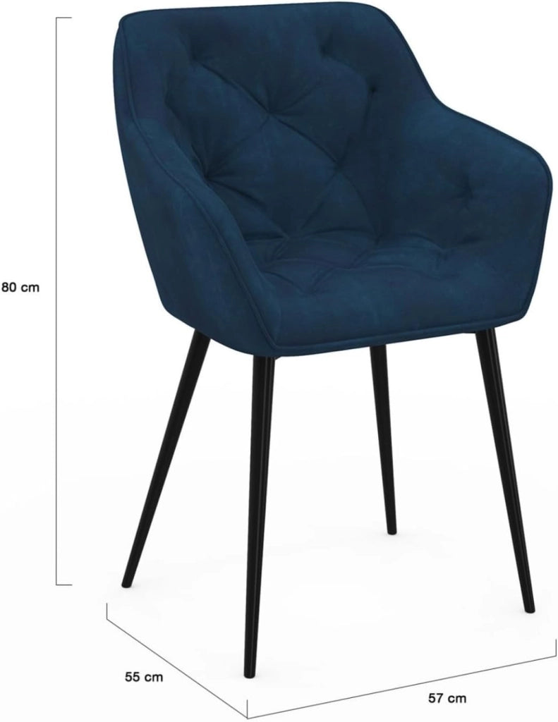 Lot de 6 chaises POLGA capitonnées gris foncé pour salle à manger